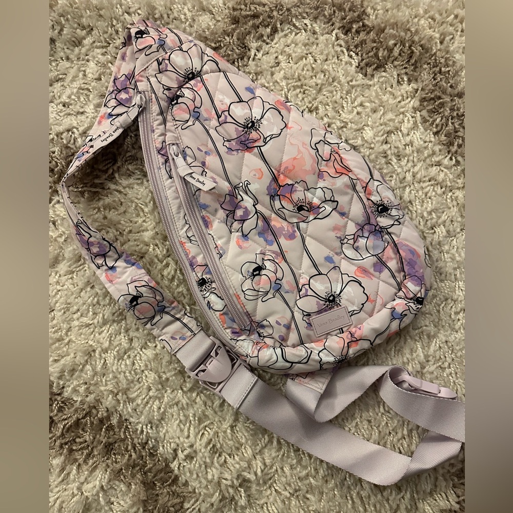Vera Bradley Floral Sling Backpack - Pink and Purple